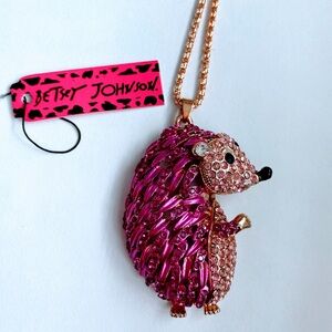 Hot pink Hedgehog pendant Necklace